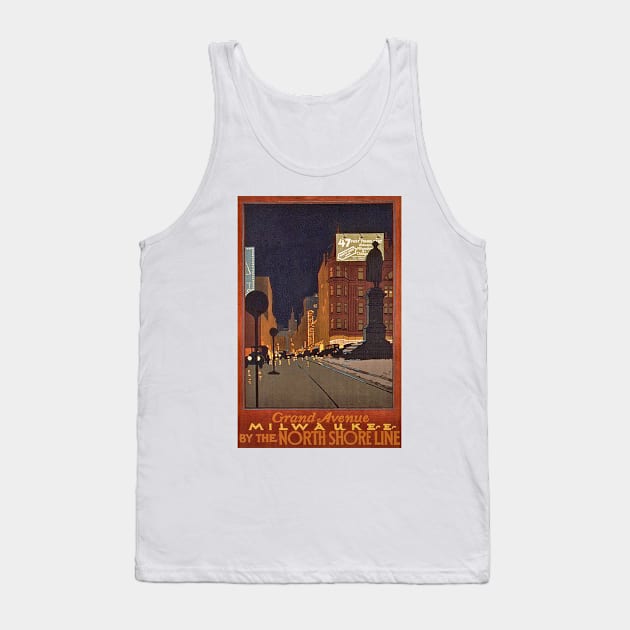 Grand Avenue, Milwaukee - Vintage Travel Poster Tank Top by Culturio